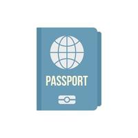 información personal pasaporte icono plano aislado vector