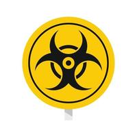 Hazard zone sign icon flat isolated vector