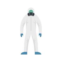 Man in radiation costume icon flat isolated vector