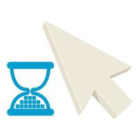 Timing pointer icon, cartoon style vector