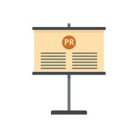 Pr company banner icon flat isolated vector