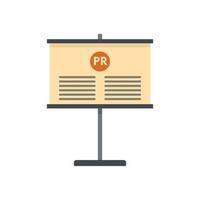 Pr company banner icon flat isolated vector