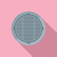 Water manhole icon flat vector. Street sewer vector