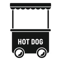 icono de perro caliente rápido vector simple. carrito de comida