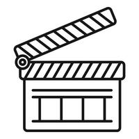 Reportage clapper icon outline vector. Camera tv vector