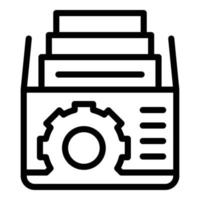 Office desk icon outline vector. Service people vector