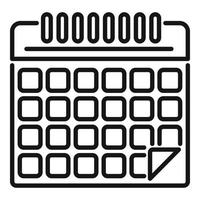 Calendar data icon outline vector. Time work vector