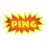 icono de ping, estilo de arte pop vector