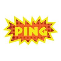 Ping icon, pop art style vector