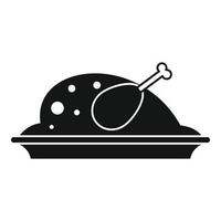 vector simple de icono de pollo cocido. comida asada