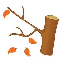 icono de árbol de otoño, estilo de dibujos animados vector