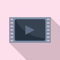 Video play icon flat vector. Web button vector