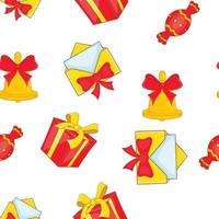 Christmas presents pattern, cartoon style vector