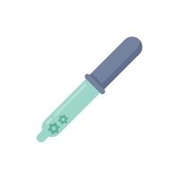 Nanotechnology pipette icon flat isolated vector