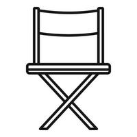 vector de contorno de icono de silla de director de cine. película de cine