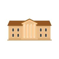 Institute building icon flat isolated vector
