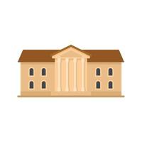 Institute building icon flat isolated vector