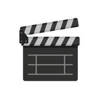 Entertainment clapper icon flat isolated vector