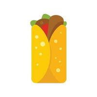 Mexican burritos icon flat isolated vector