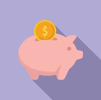Donate piggy bank icon flat vector. Charity help vector