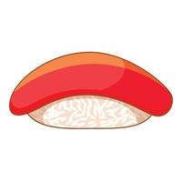 Tuna sushi icon, cartoon style vector