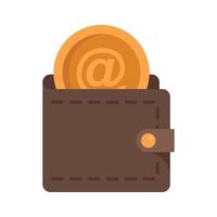 Personal digital wallet icon flat isolated vector