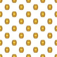 Barrel of honey pattern, cartoon style vector