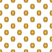 Barrel of honey pattern, cartoon style vector