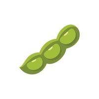 Fava kidney bean icon flat isolated vector