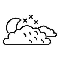 Cloudy night sky icon outline vector. Meteo forecast vector