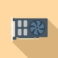 Gpu card icon flat vector. Computer pc vector