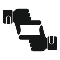 Focus hands icon simple vector. Team customer vector