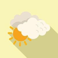 Sunny cloud icon flat vector. Rain forecast vector