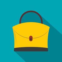 icono de bolsa de mujer pequeña, estilo plano vector