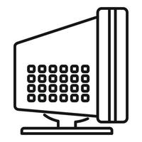 Monitor icon outline vector. Computer display vector