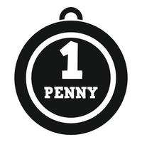 One lucky penny icon simple vector. Japan charm vector