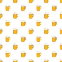 Mug with beer pattern, cartoon style vector