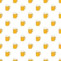 Mug with beer pattern, cartoon style vector