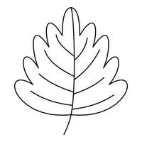 Leaf icon, outline style vector