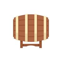 Wood wine barrel icon flat isolated vector