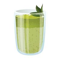 vector de dibujos animados de icono de té matcha latte. polvo verde