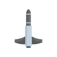 Missile fly icon flat isolated vector