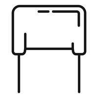 Current capacitor icon outline vector. Circuit resistor vector