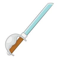 Cutlass sword icon, cartoon style vector