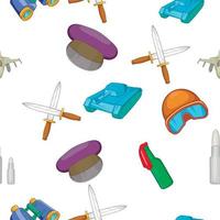 Weaponry pattern, cartoon style vector