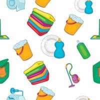 Cleaning pattern, cartoon style vector