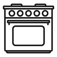 Interior stove icon outline vector. Food flame vector