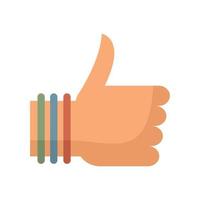 Hitchhiking thumb up icon flat isolated vector