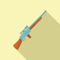 War sniper icon flat vector. Weapon gun vector