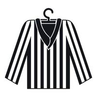 Striped pajama shirt icon, simple style vector